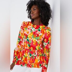 Tuckernuck Pomander Place Carlotta Magnolia Watercolor Top 3x